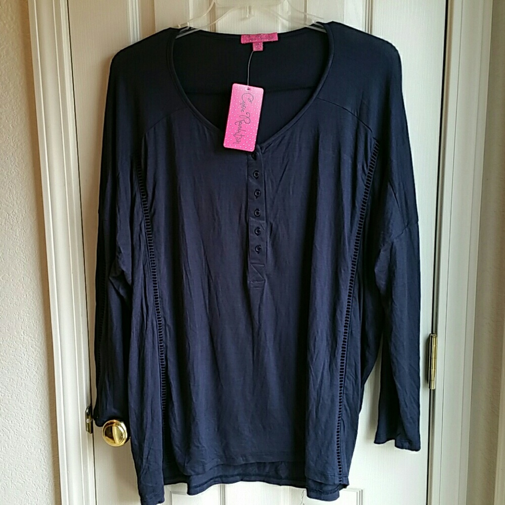 NWT CURVE REVOLUTION NAVY BLOUSE SZ 2X