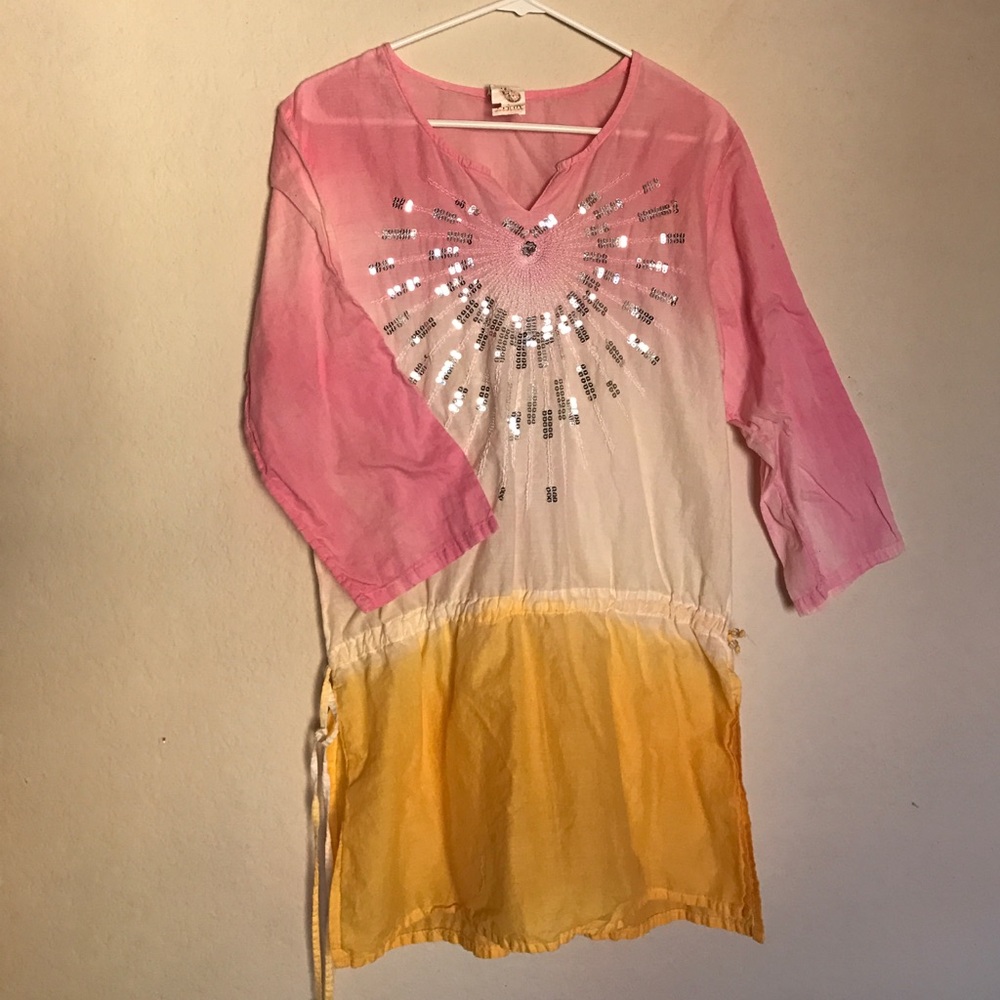Pink, White, and Orange Tunic - One Size