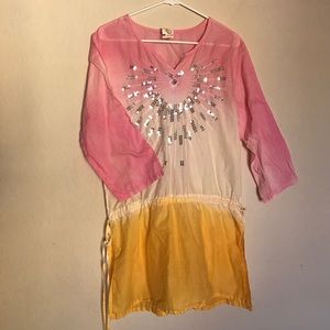 Pink, White, and Orange Tunic - One Size