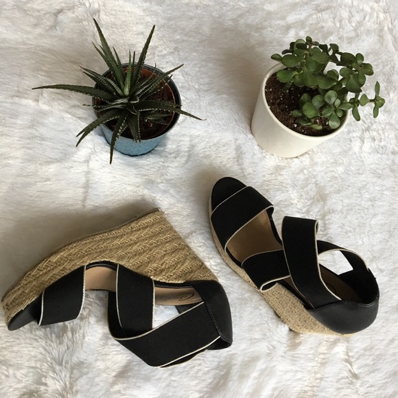 Shoes - SALE 🌟 Espadrilles Wedges, Black Strappy Heels