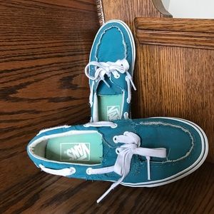 Teal boat shoe Vans
