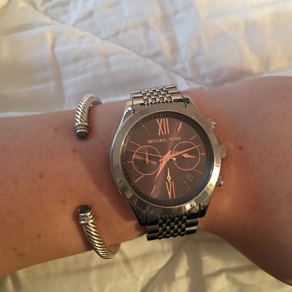 Silver & Rose Gold MK Watch