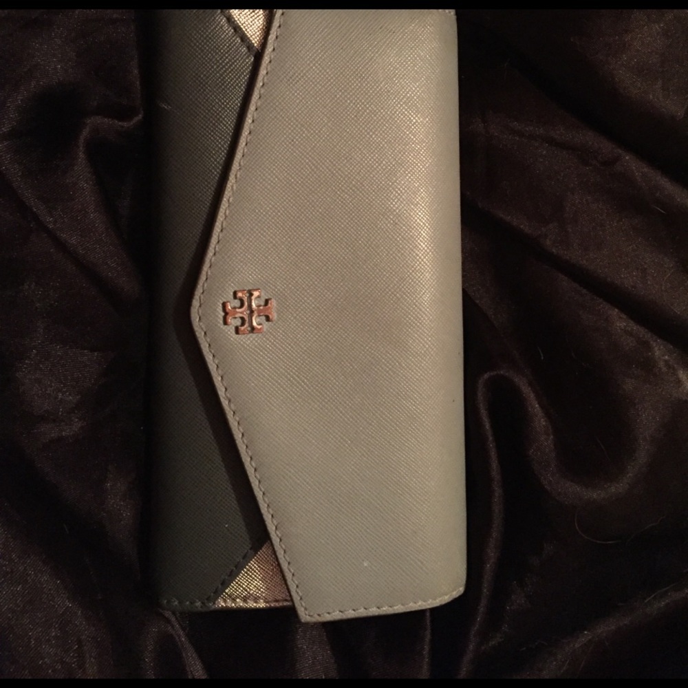 Authentic Tory Burch Metallic Color Block Wallet