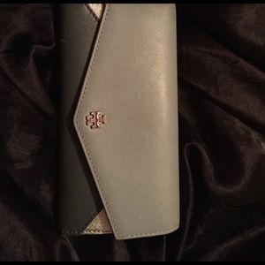 Authentic Tory Burch Metallic Color Block Wallet
