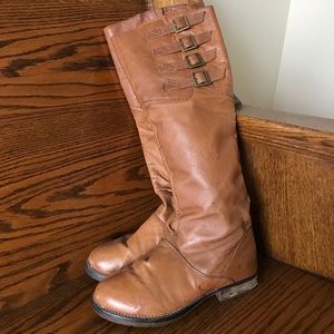 Classic brown knee high boots