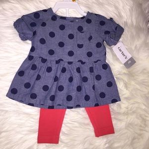 NWT 2pc Carters Top & Legging Newborn