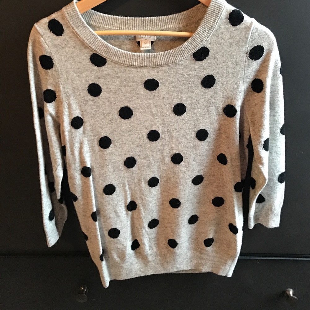 Jcrew Factory black and grey polka dot tippi