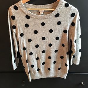 Jcrew Factory black and grey polka dot tippi