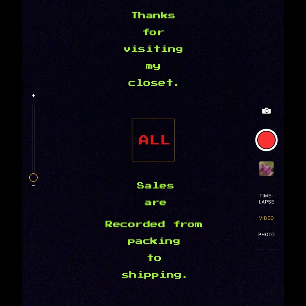 All sales are video recorded