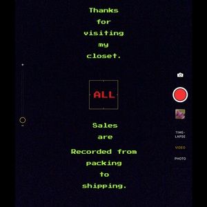 All sales are video recorded