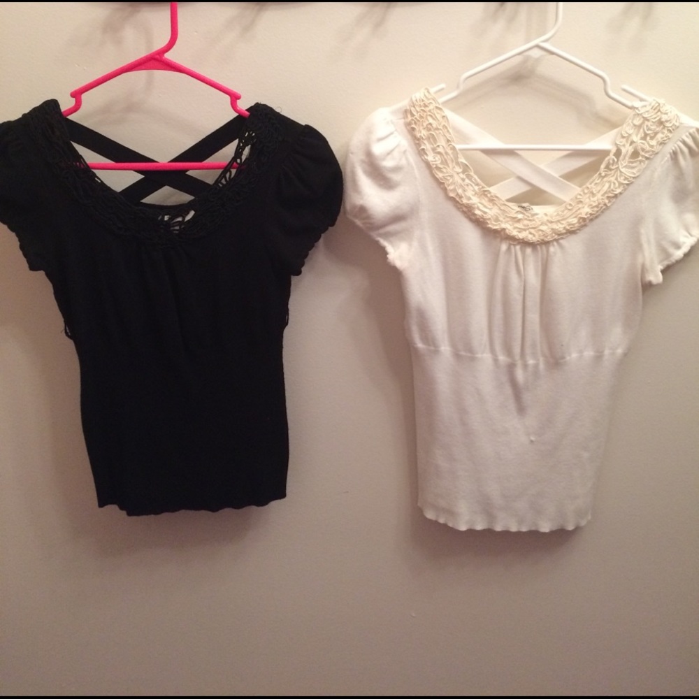 Both for the price of one! Black and white blouses
