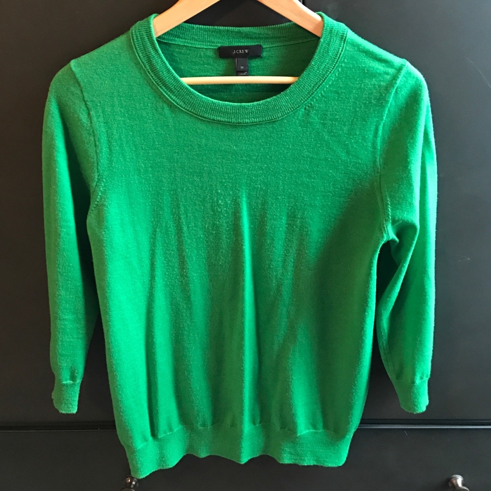 Bright grass green J. Crew retail Tippi sweater