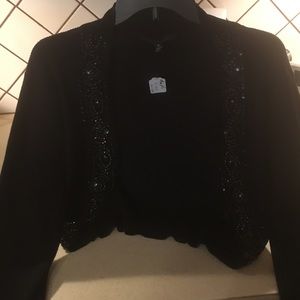 Black Beaded Sweater jacket size M