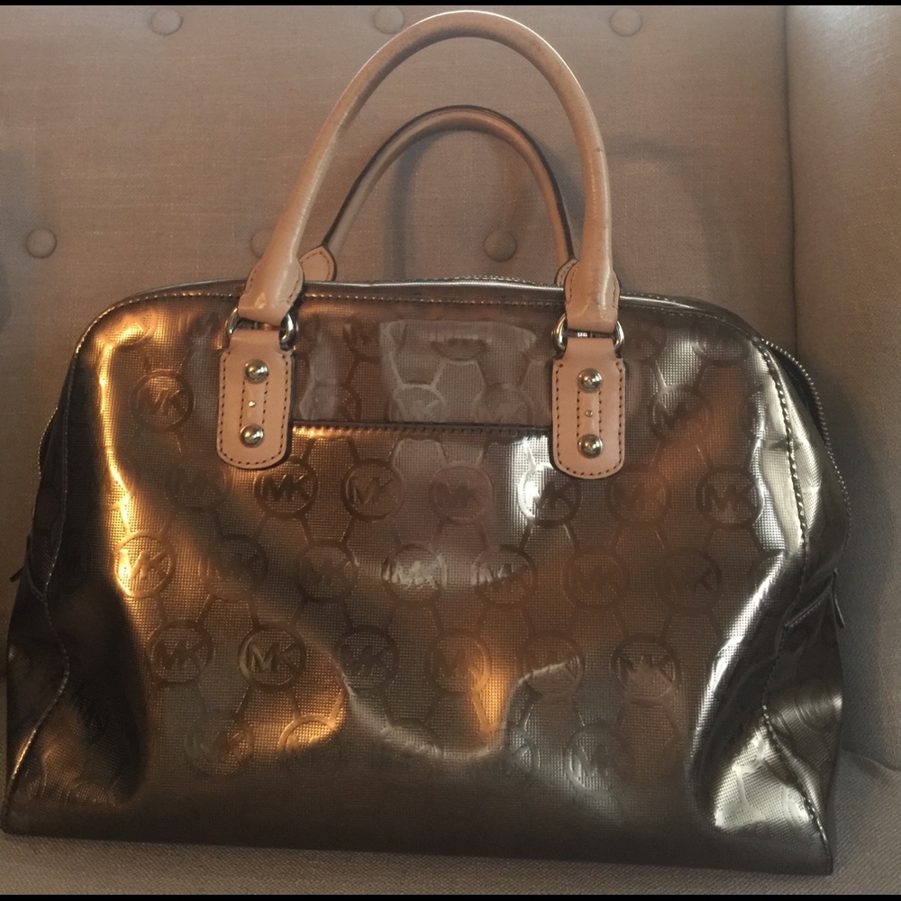 Michael Kors silver metallic purse