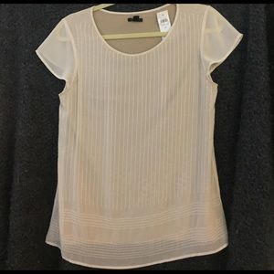 Beaded neutral Ann Taylor shirt