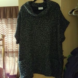 Black with white and grey flecks sweater