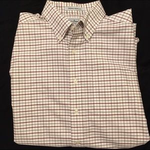 L.L. Bean Men's Button Up - Red & Maroon Plaid