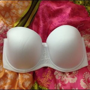 Vanity Fair White Beauty Back Strapless Bra 38D