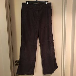 J.crew Wide leg linen trousers size 10- brown