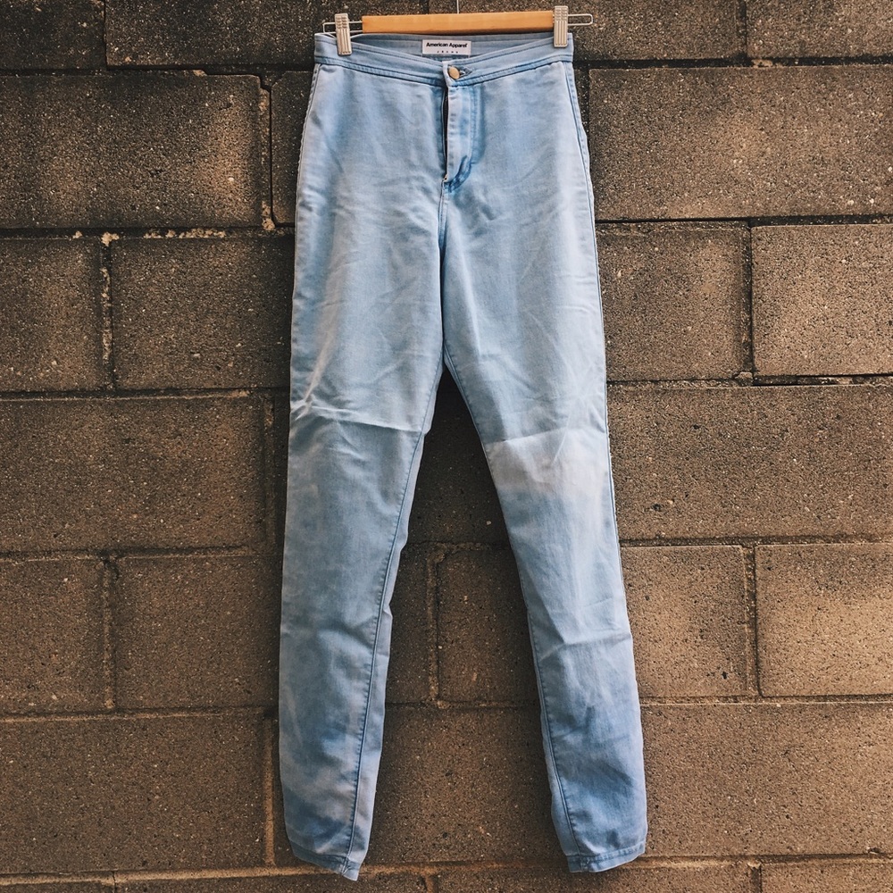 American Apparel • High-waisted Light Blue Jeans - Picture 1 of 4