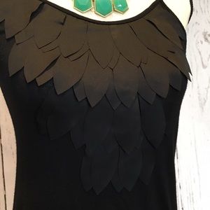 Lauren Conrad Unique Layered Feather Black Tank