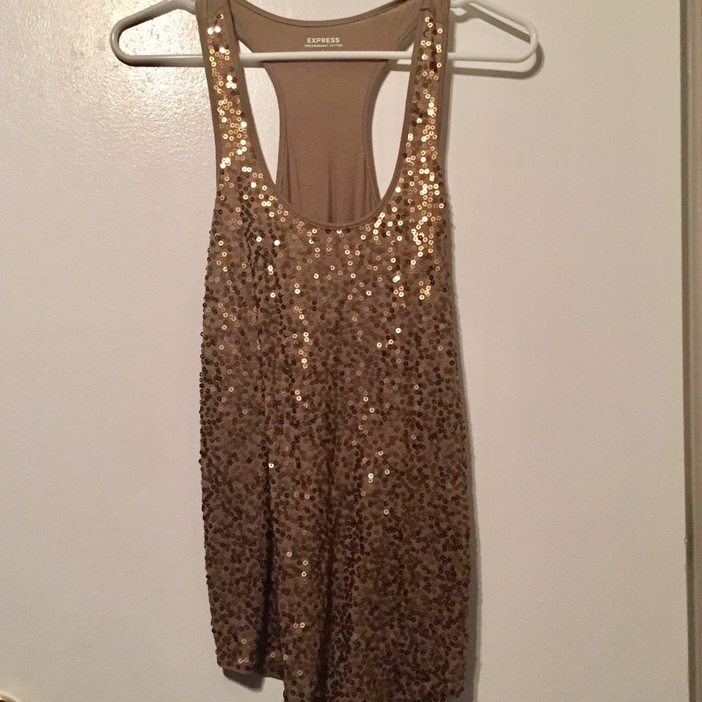 Express gold racerback top like new