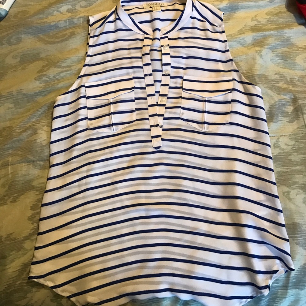 Sleeveless striped blouse