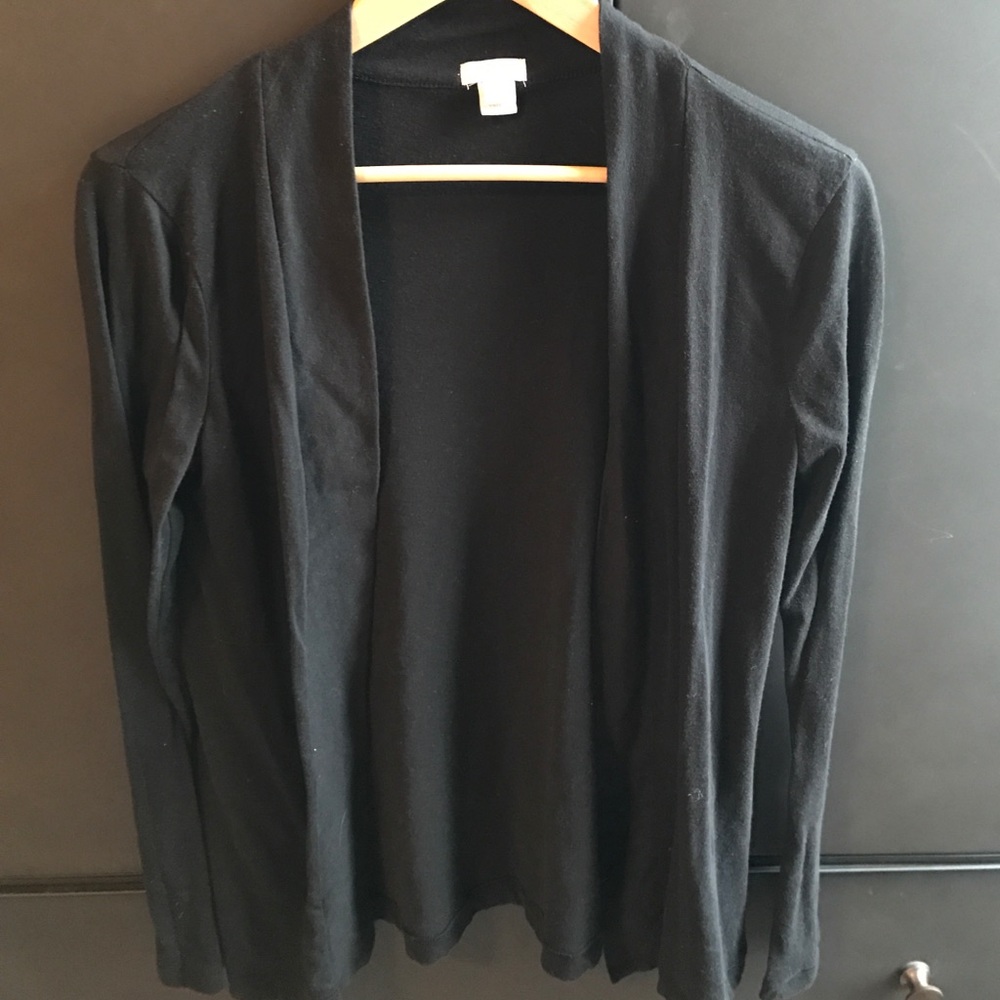 Open front black cotton Jcrew sweater/cardigan