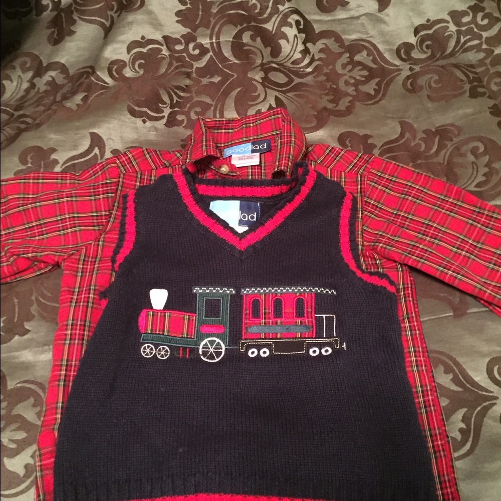 Little Boys Christmas shirt and sweater 24months