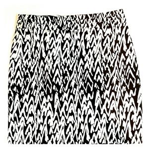 Loft brown & white zig zag skirt