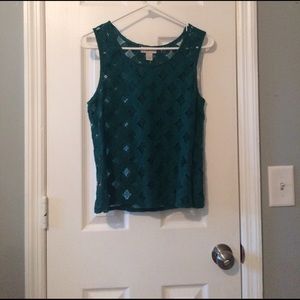 Green Loft Lace Sleeveless Top