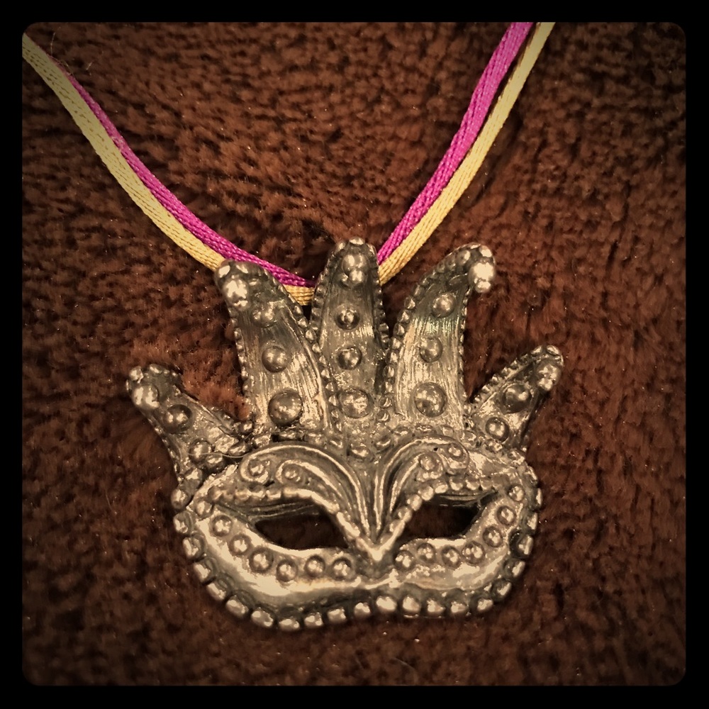 Unique Mardi Gras mask necklace