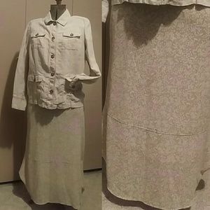 Liz Claiborne skirt 14 petite neural, gauzy, long