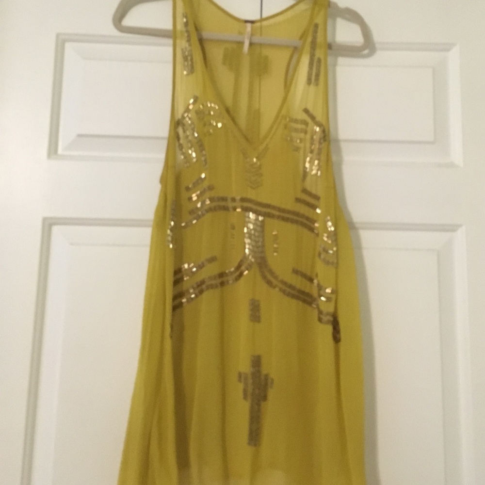 Beaded Gold Free People Tunic