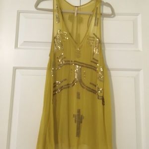 Beaded Gold Free People Tunic