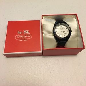 Authentic Black Coach watch with plastic band