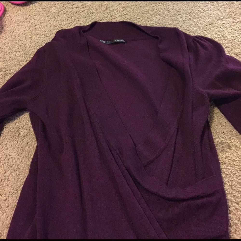 Maurice's deep purple wrap top