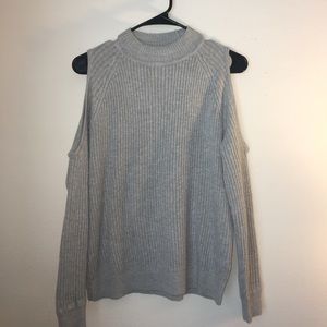 Light Grey Cold Shoulder Sweater