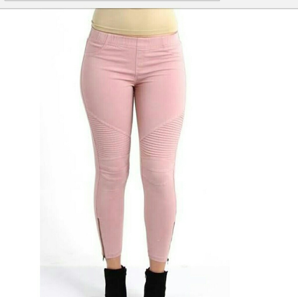 Reduced! Dusty pink moto jeggings