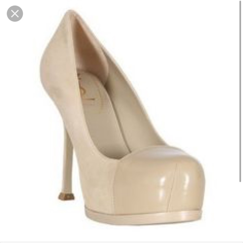 YSL Nude Suede and Patent Tribtoo Pump 38.5