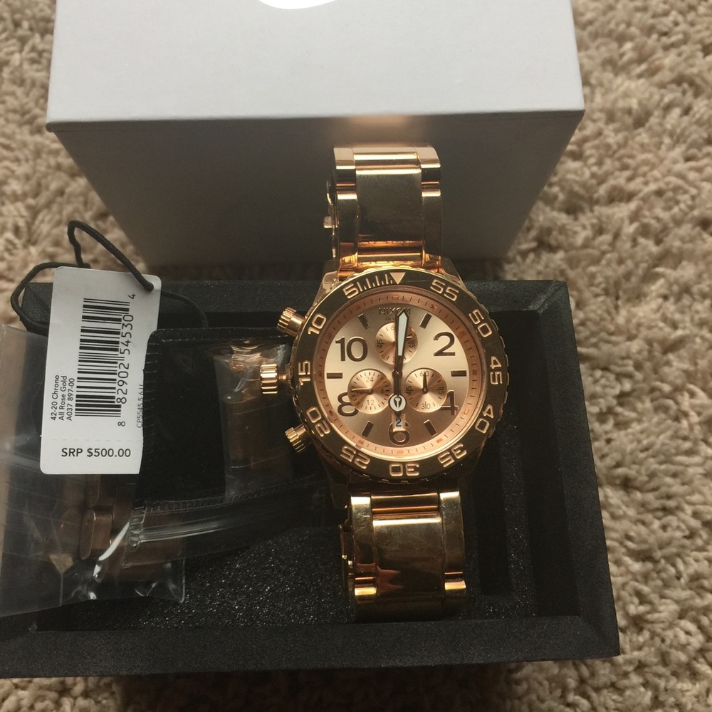 Nixon Chrono All  Rose Gold Watch