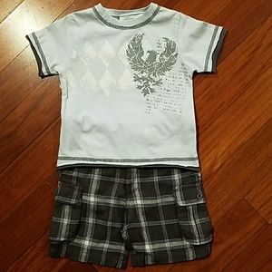 Boys 18m F.A.O. shorts and shirt outfit