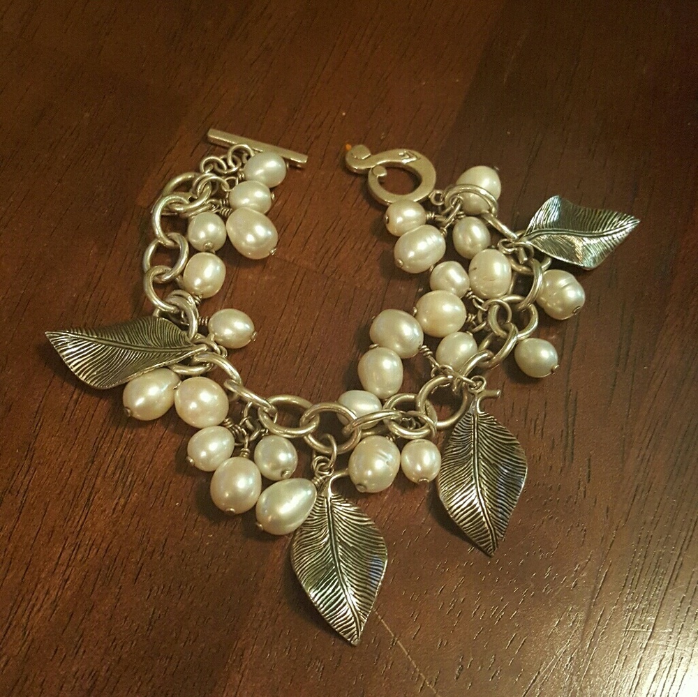 Silpada Freshwater pearl and Sterling silver brace