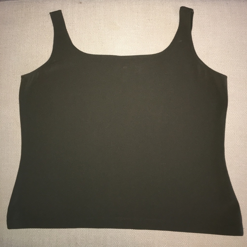 Ellen Tracy Green Stretch Cami Shell Blouse Sz 16