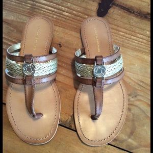 Tommy Hilfiger brown leather sandal. NEVER WORN.