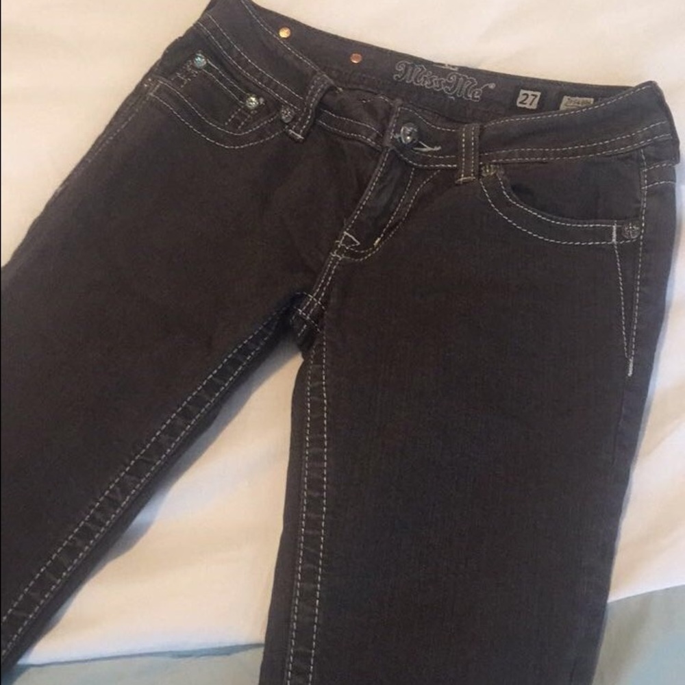 Gray Miss Me Skinny Jeans