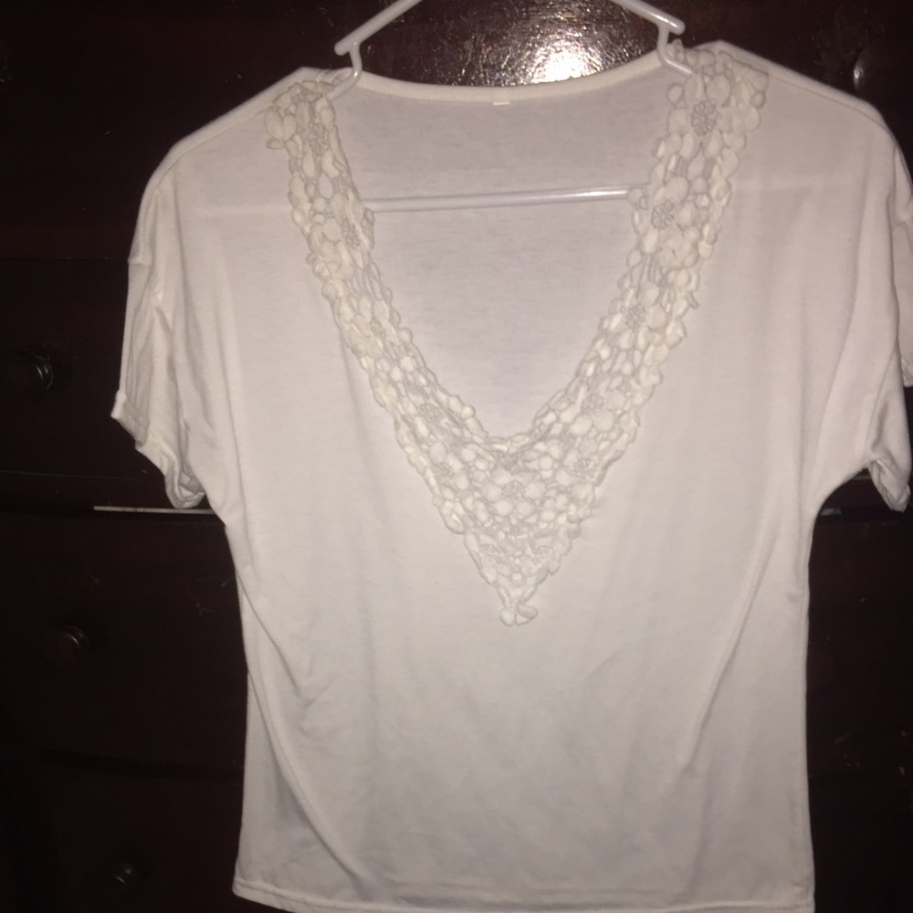 Lace V neck shirt