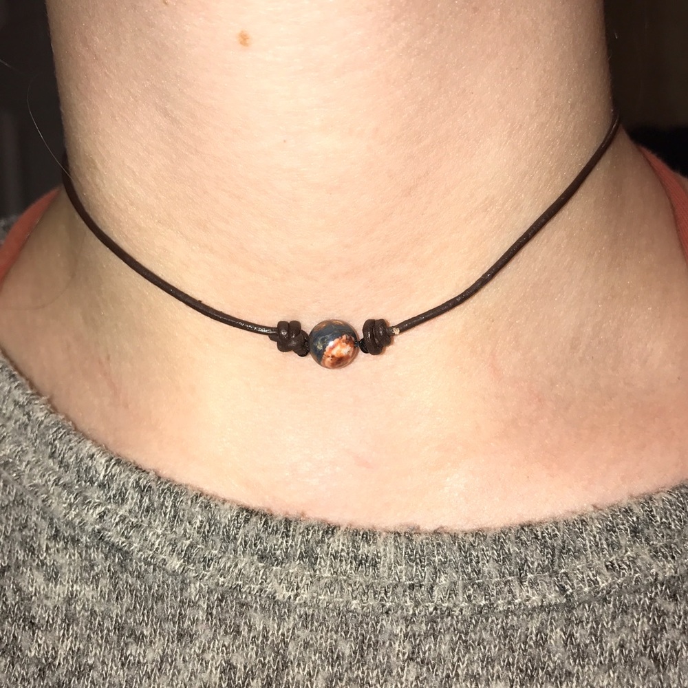 Picasso Jasper Leather Necklace