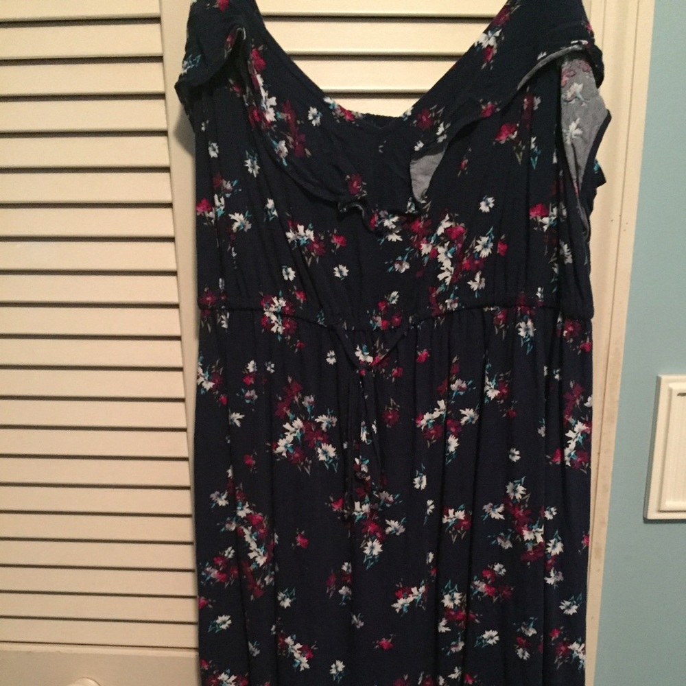 Navy Blue Floral Dress