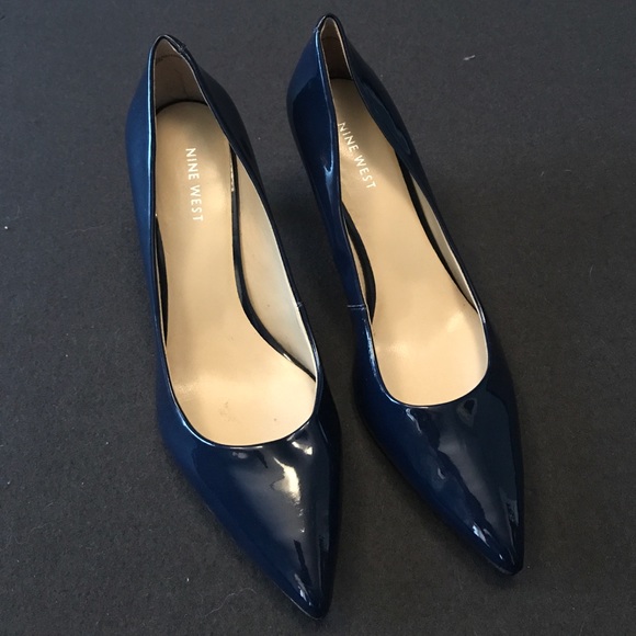 Nine West Shoes - Navy Patent Leather Pumps